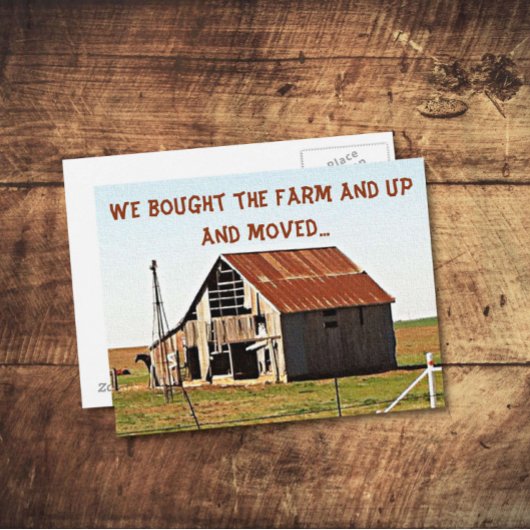 We zijn naar de Boerderij Funny Moving Announcemen Aankondigingskaart