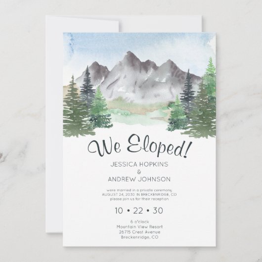 We zijn naar de Eloped Mountain Waterverf geweest Kaart (Voorkant)