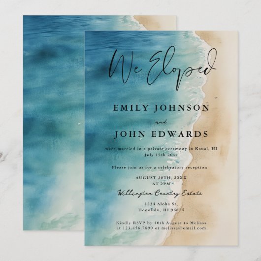 We zijn naar de Waterverf Ocean Beach Elopement We Kaart (Voorkant / Achterkant)