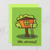 We zijn naar een Treehouse verhuisd. Aankondigingskaart (Voorkant / Achterkant)