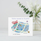 We zijn naar het Briefkaart van Plano Texas verhui (Staand voorkant)