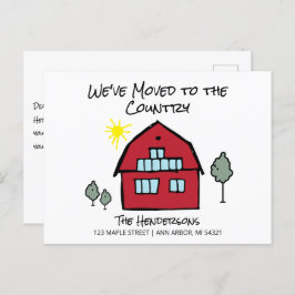 We zijn naar het Land Moving Announcement gegaan Briefkaart