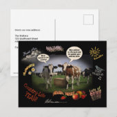 We zijn naar het land verhuisd (aanpasbaar) aankondigingskaart (Voorkant / Achterkant)