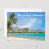 We zijn naar Honolulu Beach Photo Custom Moving Briefkaart (Voorkant / Achterkant)