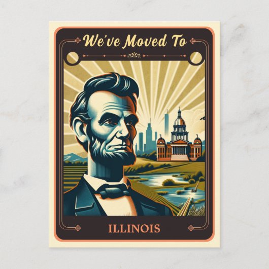 We zijn naar Illinois verhuisd |  BRIEFKAART (Voorkant)