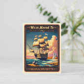 We zijn naar Massachusetts verhuisd |  BRIEFKAART (Staand voorkant)