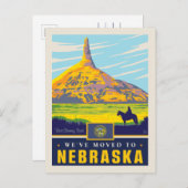 We zijn naar Nebraska verhuisd Uitnodiging Briefkaart (Voorkant / Achterkant)
