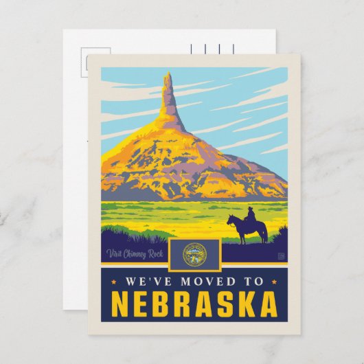 We zijn naar Nebraska verhuisd Uitnodiging Briefkaart (Voorkant / Achterkant)