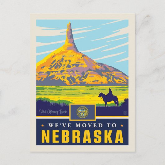 We zijn naar Nebraska verhuisd Uitnodiging Briefkaart (Voorkant)