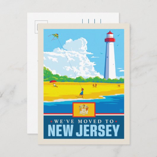 We zijn naar New Jersey verhuisd Uitnodiging Briefkaart (Voorkant / Achterkant)