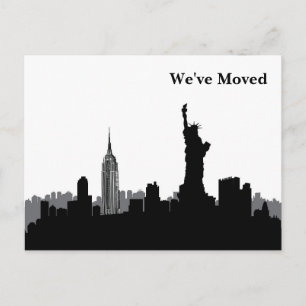 We zijn naar New York City Skyline Black White Aankondigingskaart
