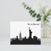 We zijn naar New York City Skyline Black White Aankondigingskaart (Staand voorkant)