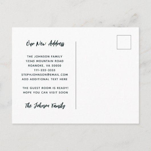 We zijn naar ons Happy Place New Address gegaan Aankondigingskaart (Achterkant)