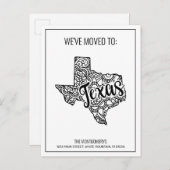 We zijn naar Texas State Floral Mandala verhuisd Aankondigingskaart (Voorkant / Achterkant)