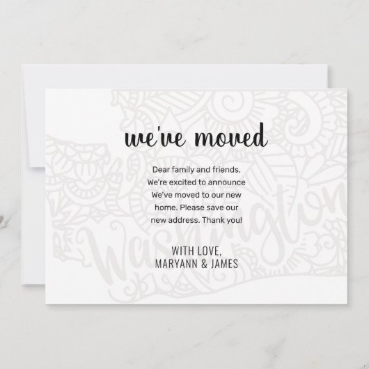 We zijn naar Washington State Floral Mandala verhu Aankondiging (Achterkant)