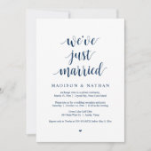 We zijn net getrouwd, Bruiloft Elopement Feest Inv Kaart (Voorkant)