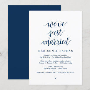 We zijn net getrouwd, Bruiloft Elopement Feest Inv Kaart