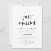 We Zijn Net Getrouwd, Bruiloft Elopement Feest Kaart (Voorkant)