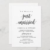 We Zijn Net Getrouwd, Bruiloft Elopement Feest Kaart (Voorkant / Achterkant)