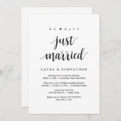 We Zijn Net Getrouwd, Bruiloft Elopement Feest Kaart (Voorkant / Achterkant)