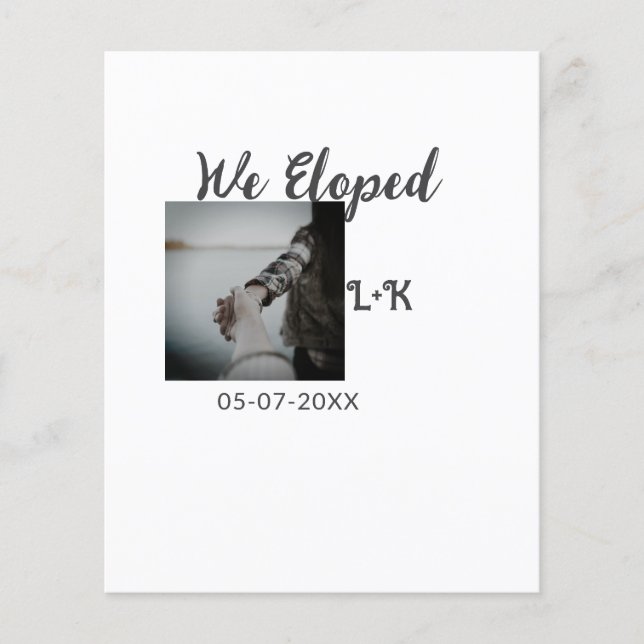 We zijn net getrouwd en voegen foto naam letterdat (Voorkant)