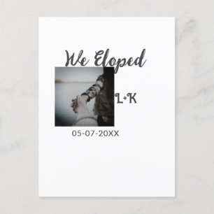 We zijn net getrouwd en voegen foto naam letterdat briefkaart