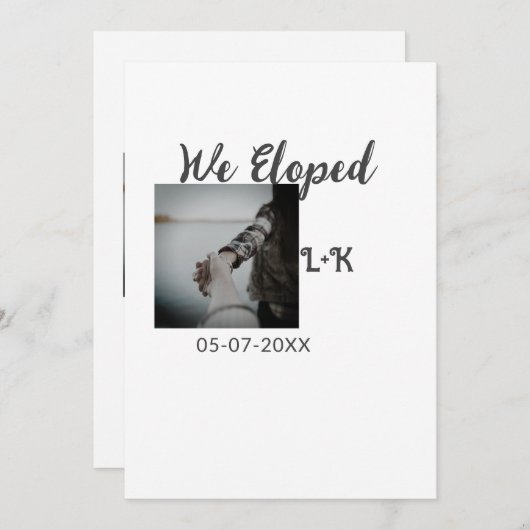 We zijn net getrouwd en voegen foto naam letterdat feestdagenkaart (Voorkant / Achterkant)