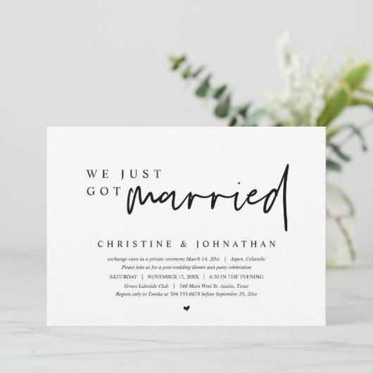 We zijn net getrouwd. kaart (Staand voorkant)