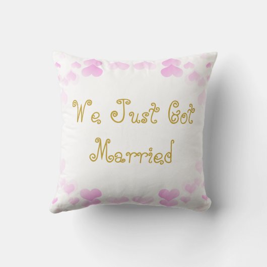 "We zijn net getrouwd" Sierkussennen Huwelijkscade Kussen (Achterkant)