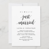 We Zijn Net Getrouwd, Trouw Elopement Feest Kaart (Voorkant)