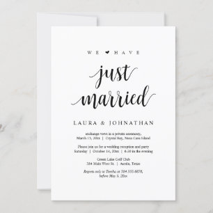 We Zijn Net Getrouwd, Trouw Elopement Feest Kaart