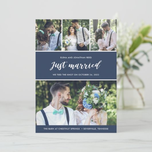 We zijn net getrouwd trouwaankondiging kaart (Staand voorkant)