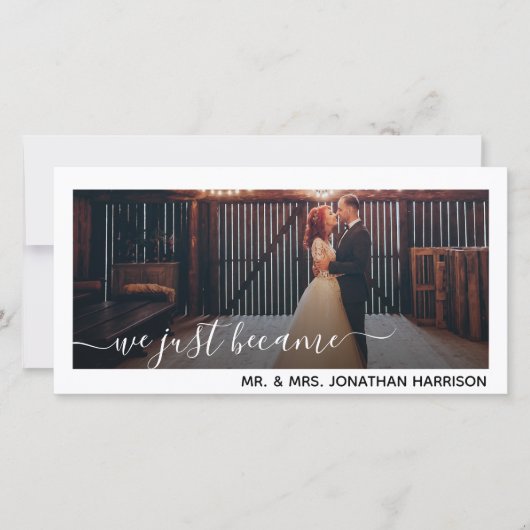 We Zijn Net Meneer Mevrouw Foto Net Getrouwd Aankondiging (Voorkant)