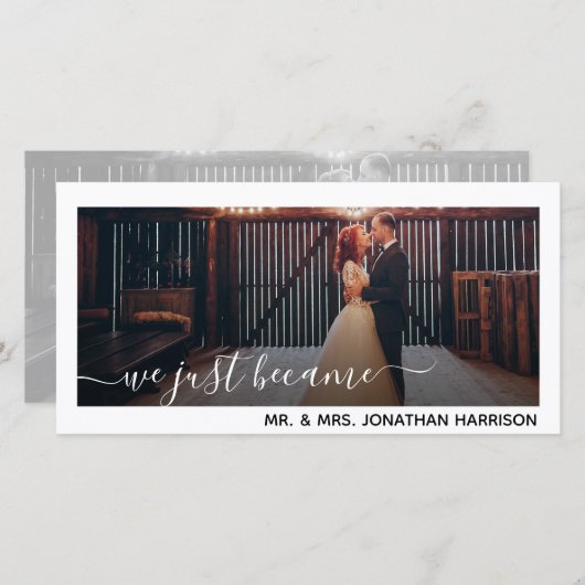 We Zijn Net Meneer Mevrouw Foto Net Getrouwd Aankondiging (Voorkant / Achterkant)