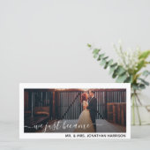 We Zijn Net Meneer Mevrouw Foto Net Getrouwd Aankondiging (Staand voorkant)