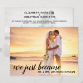 We zijn net Mr Mrs. Foto getrouwd. Kaart (Voorkant / Achterkant)