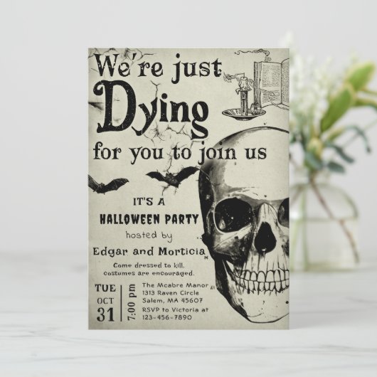 We zijn net stervende Halloween feestuitnodiging Kaart (Staand voorkant)
