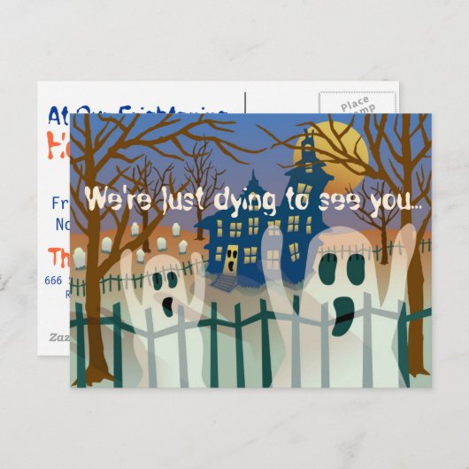 We zijn net stervende Halloween uitnodiging (Voorkant / Achterkant)