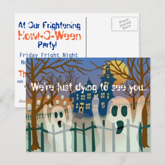 We zijn net stervende Halloween uitnodiging Briefkaart (Voorkant / Achterkant)