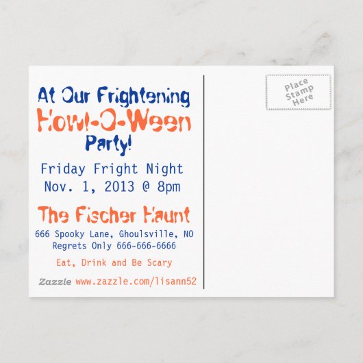 We zijn net stervende Halloween uitnodiging Briefkaart (Achterkant)