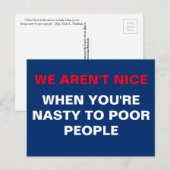We zijn niet aardig als je gemeen bent tegen arme briefkaart (Voorkant / Achterkant)