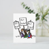 We zijn niet racistisch, gewelddadig of stil! briefkaart (Staand voorkant)