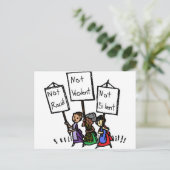 We zijn niet racistisch, gewelddadig of stil! briefkaart (Staand voorkant)