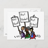 We zijn niet racistisch, gewelddadig of stil! briefkaart (Voorkant / Achterkant)