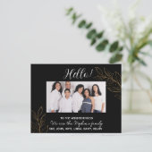 We zijn nieuw in de buurt" Fotoaankondiging Briefkaart (Staand voorkant)