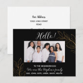 We zijn nieuw in de buurt" Fotoaankondiging Briefkaart (Voorkant / Achterkant)