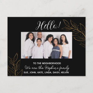 We zijn nieuw in de buurt" Fotoaankondiging Briefkaart