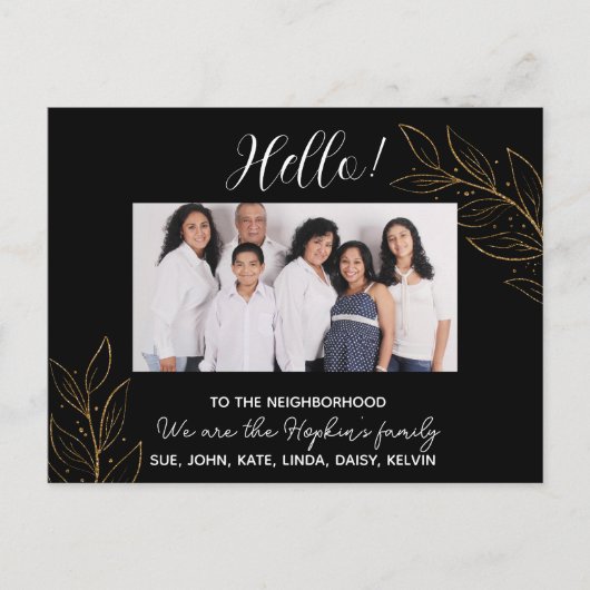 We zijn nieuw in de buurt" Fotoaankondiging Briefkaart (Voorkant)