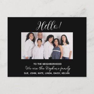 We zijn nieuw in de buurt" Fotoaankondiging Briefkaart