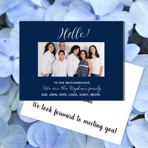 We zijn nieuw in de buurt" Fotoaankondiging Briefkaart